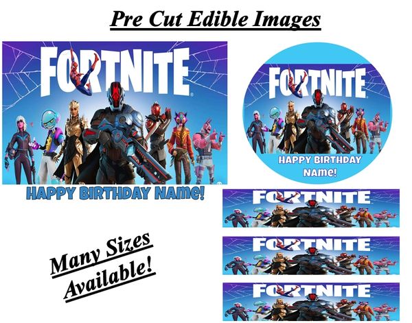 Fortnite Gaming Characters EDIBLE Cake Topper Image Frosting Sheet Cupcakes, Fortnite Chapter 3