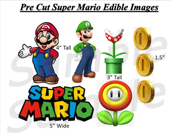 Super Mario Luigi Edible Cake Cupcake Images, Super Mario Edible Images