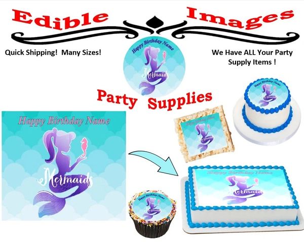 Mermaid Edible Cake Topper Image, Mermaids Cake, Mermaids Cupcakes, Under the Sea Cake, Under the Sea Party, Under the Sea
