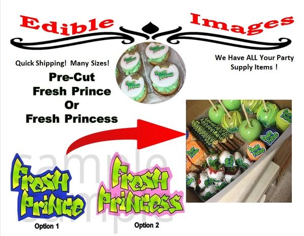 Fresh Prince or Fresh Princess Edible Images for Cakes, Cupcakes, Apples, Fresh Prince Edible Decals, Fresh Princess Edible Stickers