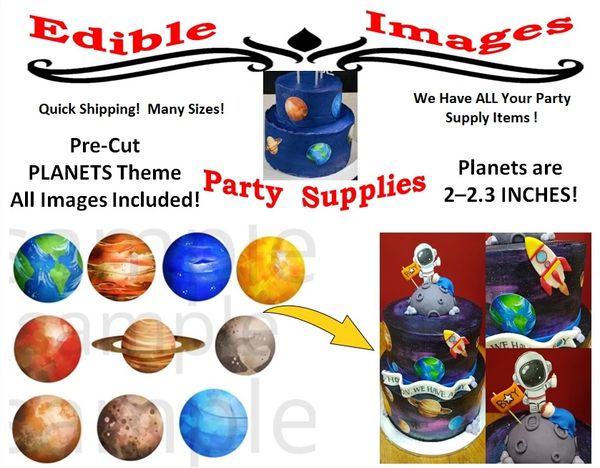 Chocolate Transfer Sheet (Space, Rockets, Planet) Edible for