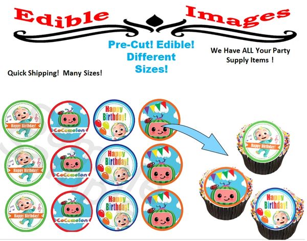 Cocomelon Edible Cupcake Cookie Images Toppers, Cocomelon Edible Cupcake Images