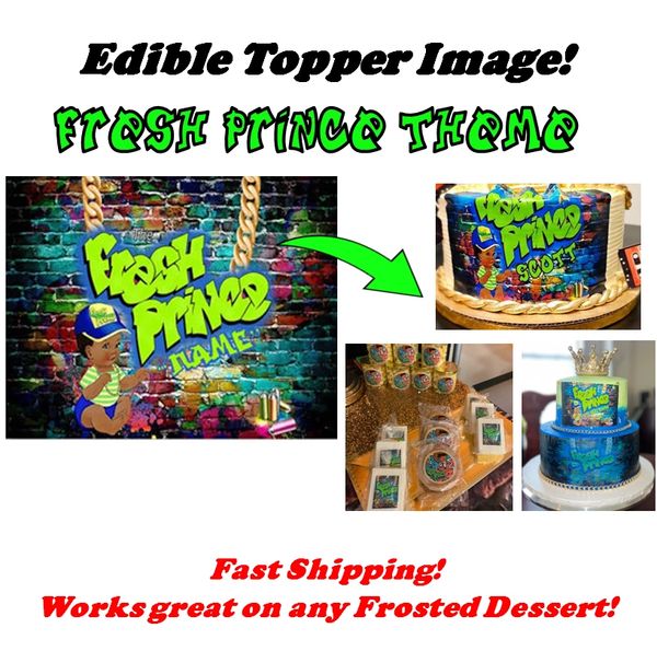 Fresh Baby Prince Boy EDIBLE Cake Topper Image or Cupcakes, Fresh Baby Shower Theme, Prince Fresh Baby Cake, Baby Shower Prince Boy Edible