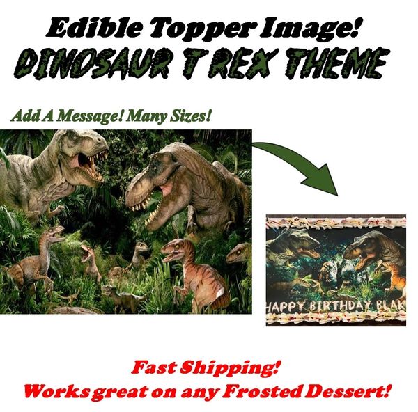 Dinosaurs T Rex EDIBLE Cake Topper Image Frosting Sheet Cupcakes, Edible Dinosaur Image, T Rex Image for Cakes, Dinosaur Cake Image, T Rex