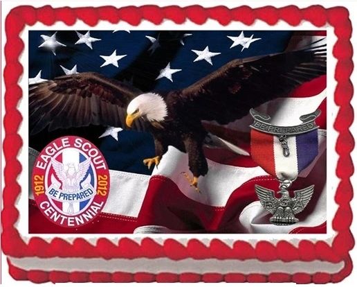 Eagle Scout Court of Honor Ceremony Centennial Patch Edible Cake Topper Image Frosting Sheet