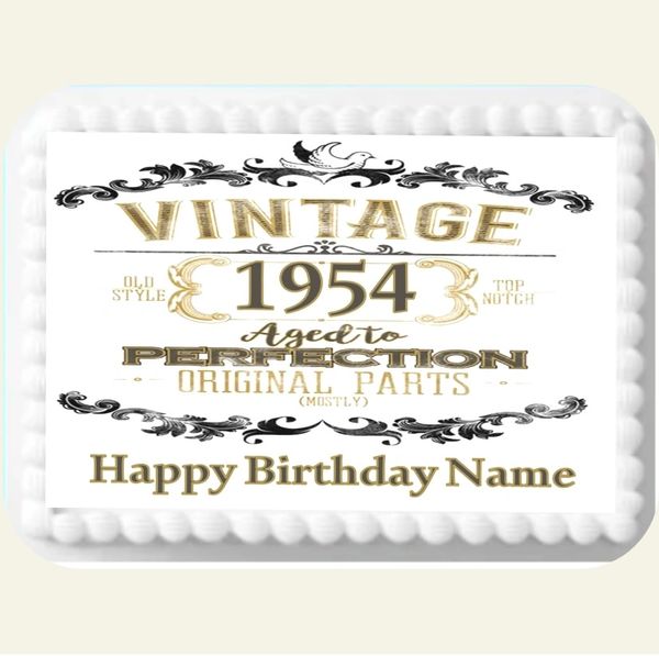 Vintage Aged to Perfection Original Parts Year EDIBLE Cake Topper Image Cupcakes, Aged Perfection Cake, Over the Hill Cake, Original Parts