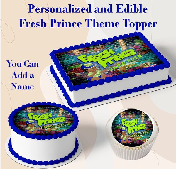 Fresh Baby Prince Boy EDIBLE Cake Topper Image or Cupcakes, Fresh Baby Shower Theme, Prince Fresh Baby Cake, Baby Shower Prince Boy Edible