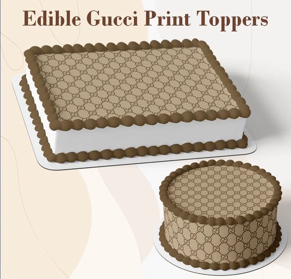 Gucci Print EDIBLE Cake Topper Image, Cupcakes, or Cake Wraps, Gucci Cake, Gucci Cupcakes