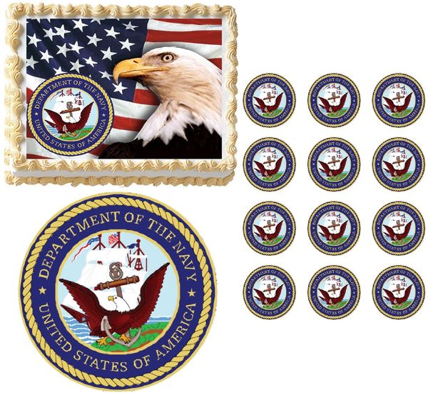 United States NAVY Seal Military Edible Cake Topper Image Frosting Sheet