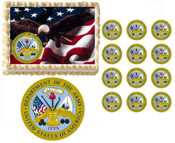 United States ARMY Military Edible Cake Topper Image Frosting Sheet