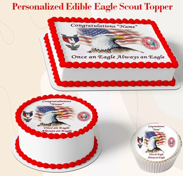 Eagle Scout Court of Honor Edible Cake Topper Image, Eagle Flag Cake, Eagle Scout Cake, Eagle Scout Cupcakes, Court of Honor Cake, Boy Scout