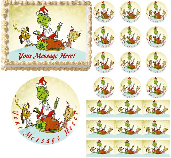 HOW the GRINCH STOLE CHRISTMAS Max Cindy Edible Cake Topper Image Frosting Sheet
