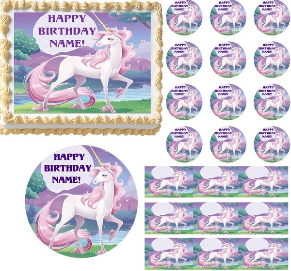Magical UNICORN FANTASY Party Edible Cake Topper Image Frosting Sheet