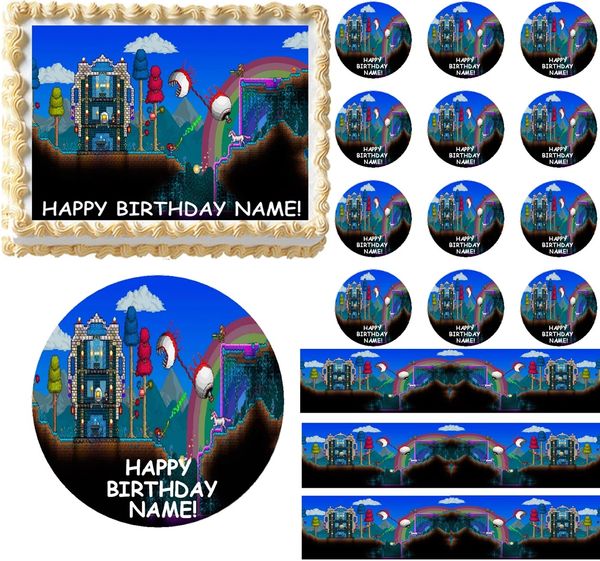 TERRARIA Theme Edible Cake Topper Image Frosting Sheet Cupcakes