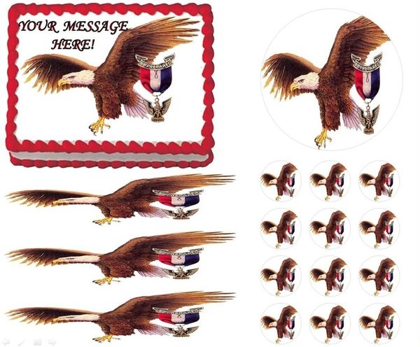 Eagle Scout Court of Honor Ceremony Eagle Fly Edible Cake Topper Image Frosting Sheet