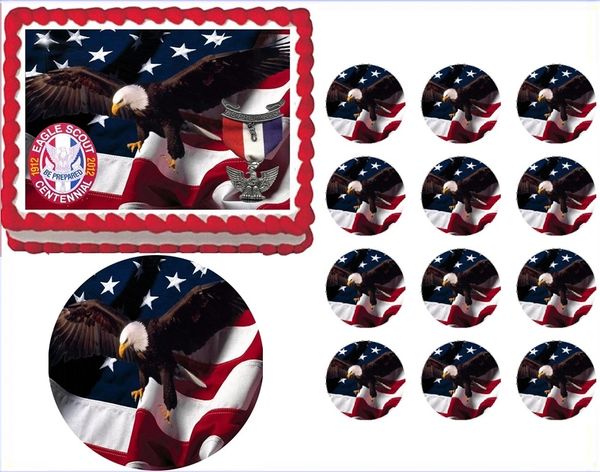 Eagle Scout Ceremony Court of Honor Be Prepared Edible Cake Topper