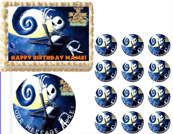 Nightmare Before Christmas Jack Skellington Edible Cake Topper Image Frosting Sheet