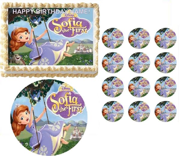 SOFIA the PRINCESS Swinging Edible Cake Topper Image Frosting Sheet