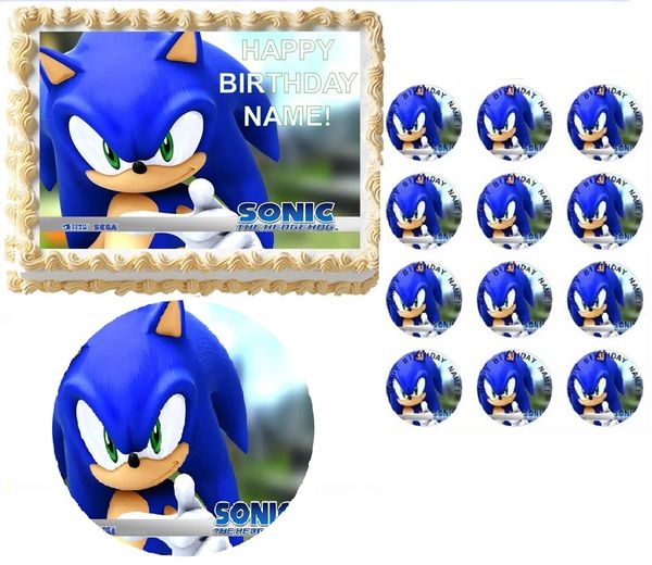 Sonic Cake Topper / Birthday Sonic / Sonic Birthday Party/ 