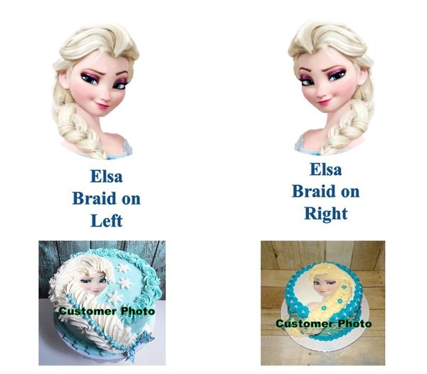 ELSA Head EDIBLE cake Topper decoration sheet Frozen image cupcake braid 