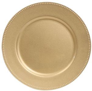 Gold Beaded Rim Charger Plate