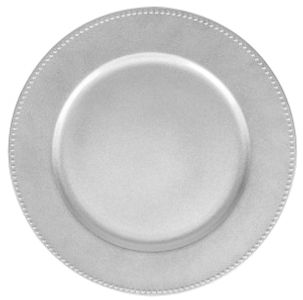 Silver Beaded Rim Charger Plate