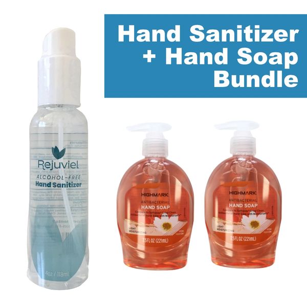 Rejuviel AlcoholFree Hand Sanitizer + Highmark Antibacterial Hand Soap