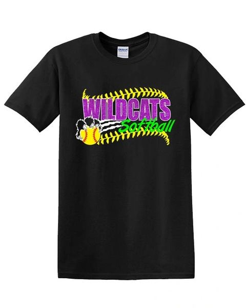 Wildcats Softball Adult Cotton T -Glitter