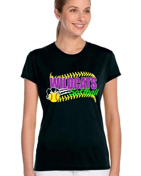 Wildcats Softball Ladies Fit Dri-Fit Performance T -Glitter