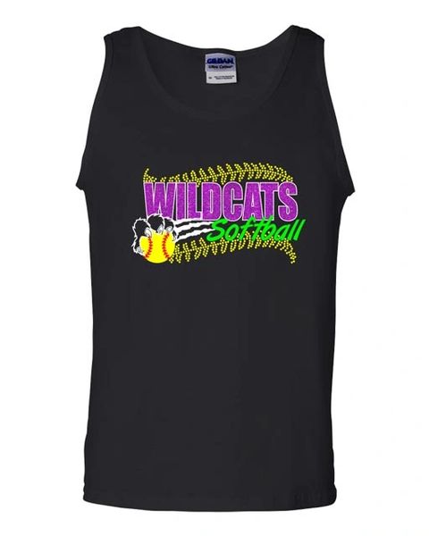 Wildcats Softball Unisex Cotton Tank -Rhinestone & Glitter