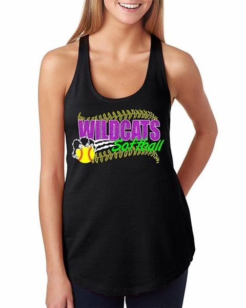 Wildcats Softball Terry Tank Top -Rhinestone & Glitter