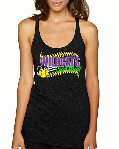 Wildcats Softball Tri-Blend Tank Top -Vinyl