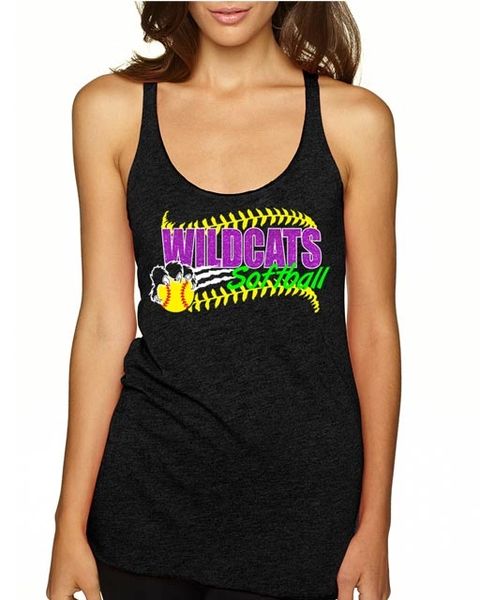 Wildcats Softball Tri-Blend Tank Top -Glitter