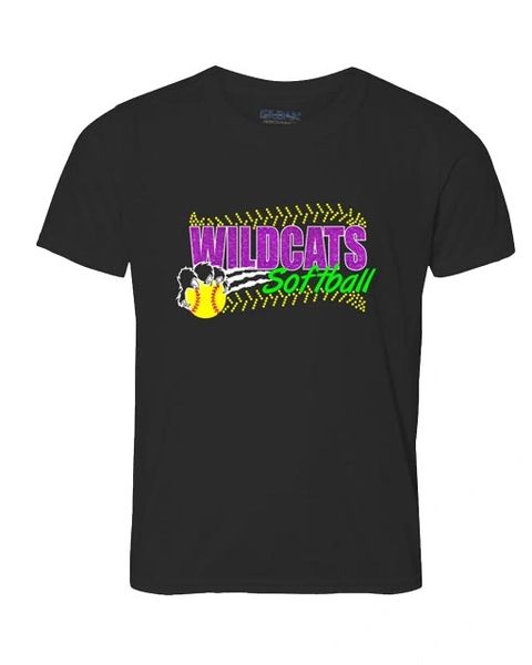 Wildcats Softball Youth Dri-Fit Performance T -Rhinestone & Glitter