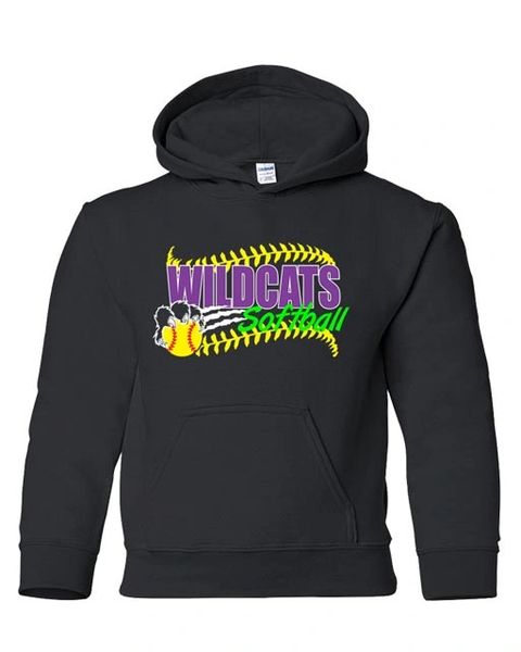 Wildcats Softball Youth Hooded Sweatshirt -Vinyl