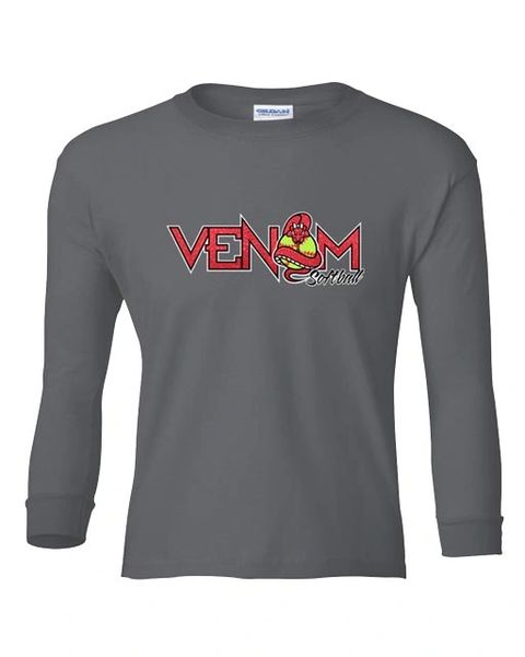 Venom Softball Youth Long Sleeve Shirt -Glitter/Vinyl