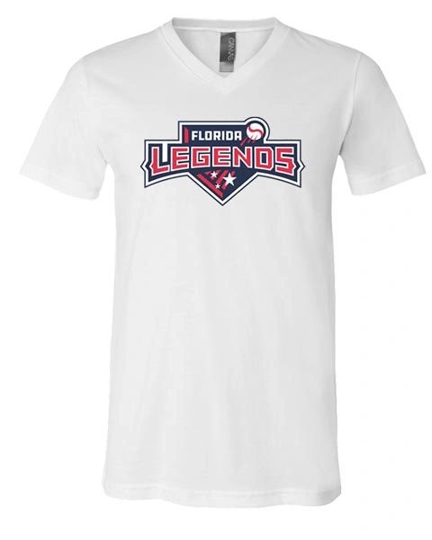 Legends Baseball Adult V Neck T-Shirt - Vinyl