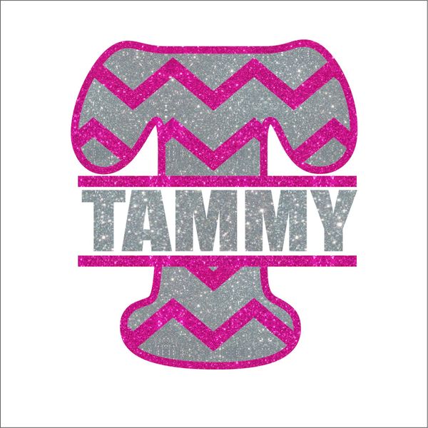 Large Letter & Name Monogram - Vinyl Design