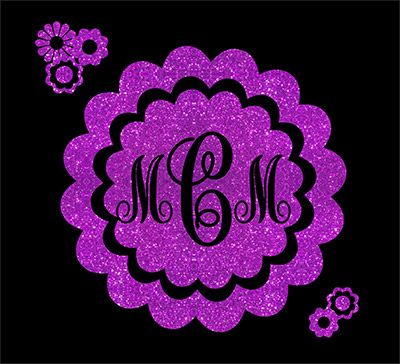 Flower with Monogram - Vinyl Design