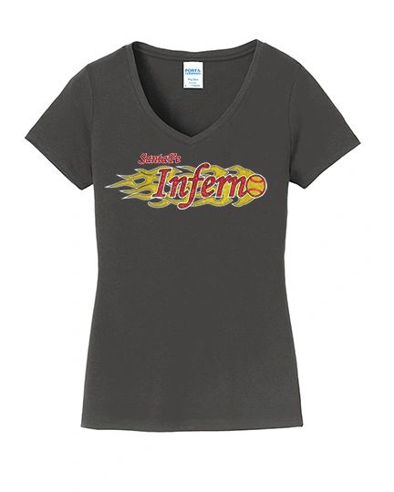 Ladies Cotton V-Neck T-Shirt - Vinyl Glitter Design