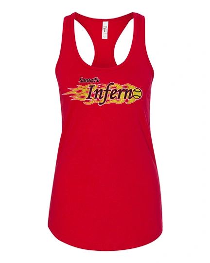 Ladies Cotton Racerback Tank Top - Vinyl Glitter Design