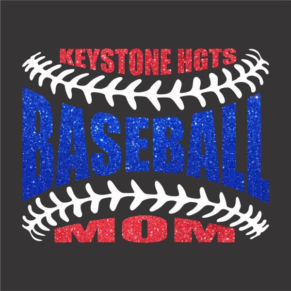 Keystone Hgts Baseball Stitches - Glitter Vinyl