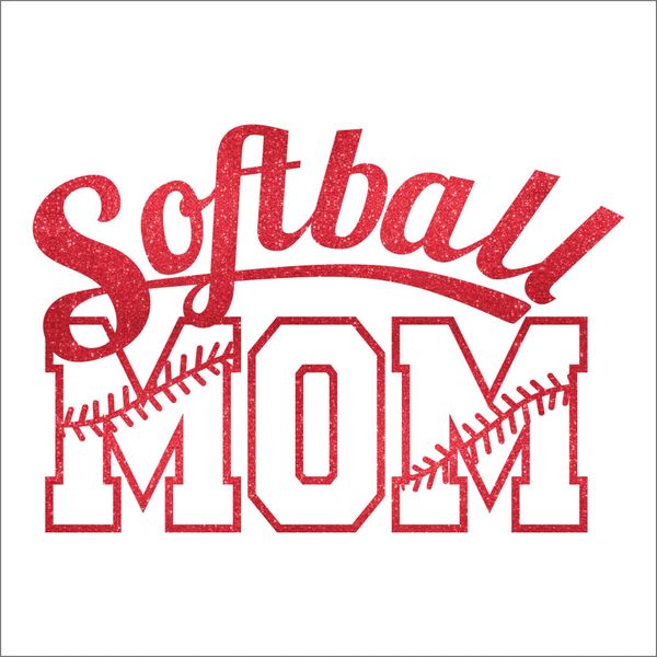 Softball Mom or Other Name - Glitter