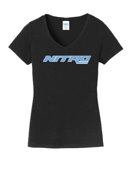 Ladies Cotton V-Neck T-Shirt - Print Design