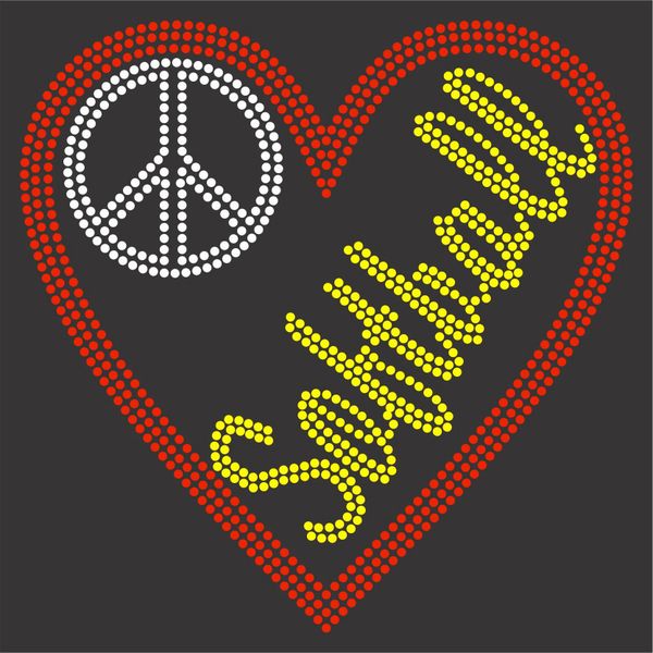 Peace, Love, Softball - Rhinestone Design