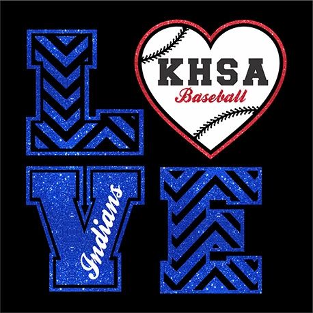 LOVE - Baseball Heart - KHSA Knock Out - Glitter