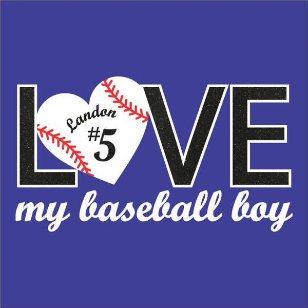 LOVE My Baseball Boy(s) - Glitter/Vinyl Design