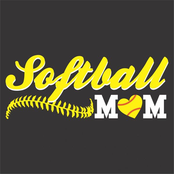 Softball Mom Dropshadow - Vinyl/Glitter Design