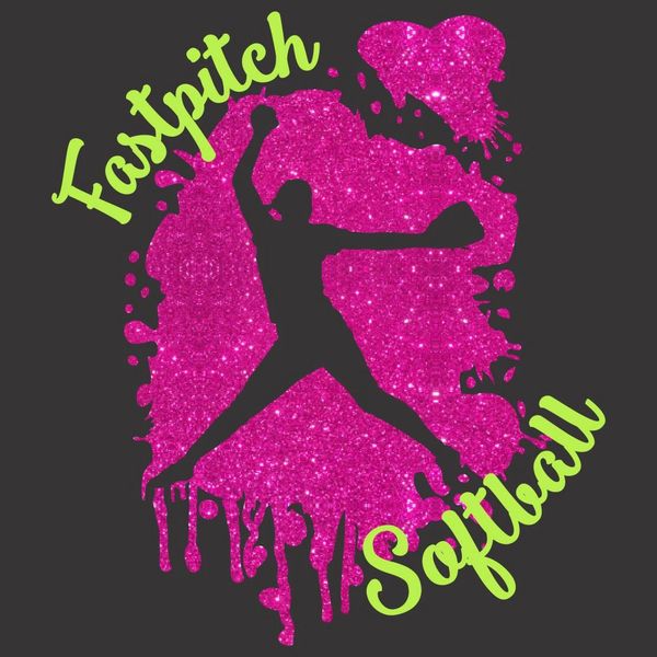 Ink Splatter Softball Pitcher - Glitter Design