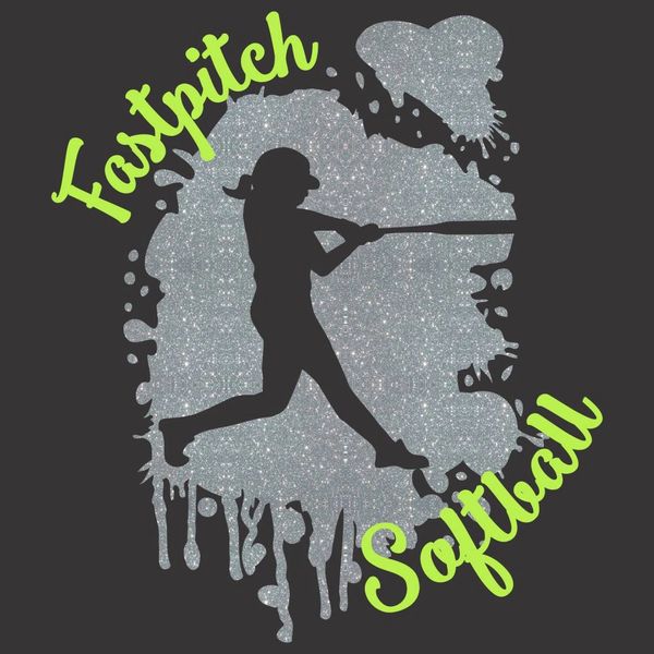 Ink Splatter Softball Hitter - Glitter Design